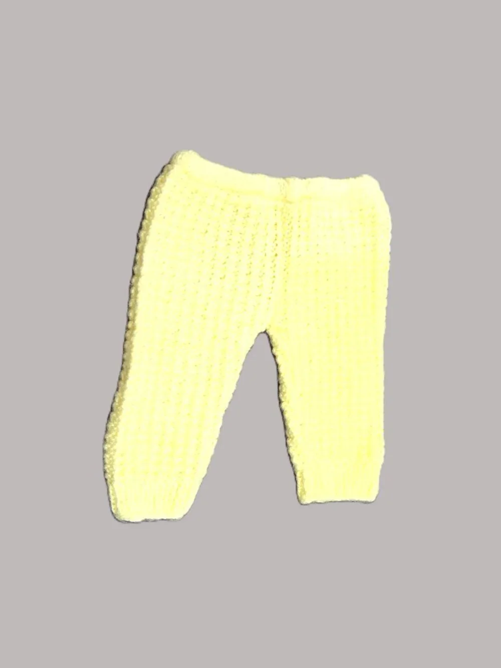 Handmade Knit 6 Months Outfit Set Yellow Ribbon Baby Boy Infant Pants Jacket